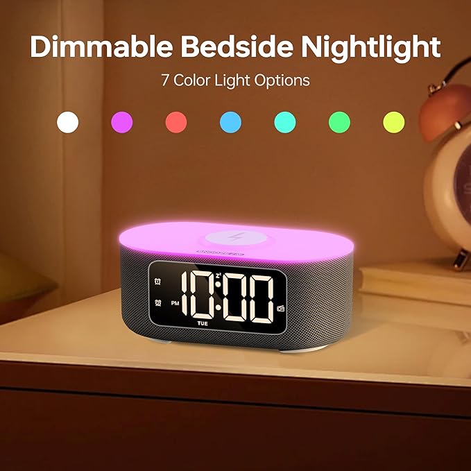 JALL Fabric Alarm Clock for Bedroom, - Image 6