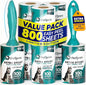 PetLovers Extra Sticky Lint Roller Ultimate Value Set 800 Sheets by PetLovers