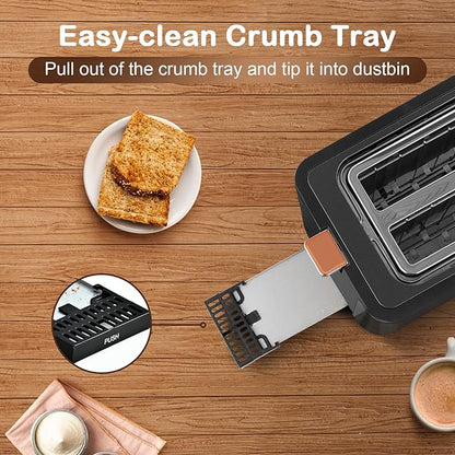 Mecity Toaster 2 Slice Stainless Steel Body Timer, Bagel/Defrost/Reheat/Cancel - Image 7