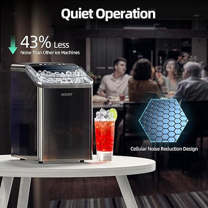 Nugget Ice Makers Countertop, Soft Pebble Ice Machine, Chewable Crushed Pellet - Image 3