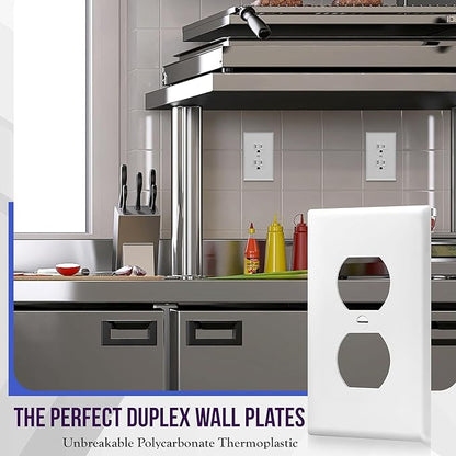 ENERLITES Duplex Receptacle Outlet Wall Plate, Gloss Finish, Size 1-Gang 4.50" - Image 3