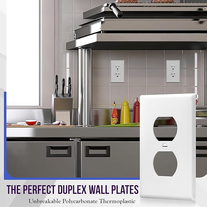 ENERLITES Duplex Wall Plates Kit, Electrical Outlet Covers, Standard Size - Image 3