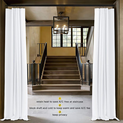 NICETOWN 50% Light Blocking Vertical Blinds for Sling Door, Window Curtains, Privacy 50% Blackout Curtains for Patio, Extra Wide Drapes (White, W70 inches x L108 inches, 1 Panel)