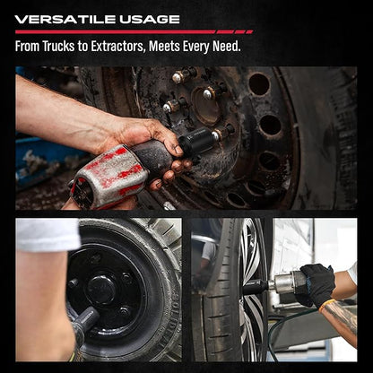 1/2 Drive Deep Impact Socket Set: 11-Piece Metric Size Wheel Axle Nut Wrench - Image 6