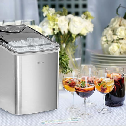 Silonn Ice Makers Countertop, 9 Cubes Ready in 6 Mins, 26lbs in 24Hrs, - Image 6