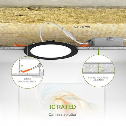ASD 6 Pack LED Recessed Lighting 6 Inch 15W, 5 CCT 2700K-5000K CRI90+, IC Rated - Image 7