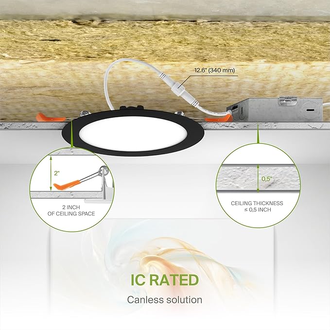 ASD 1 Pack LED Recessed Lighting 6 Inch 15W, 5 CCT 2700K-5000K CRI90+, IC Rated - Image 7