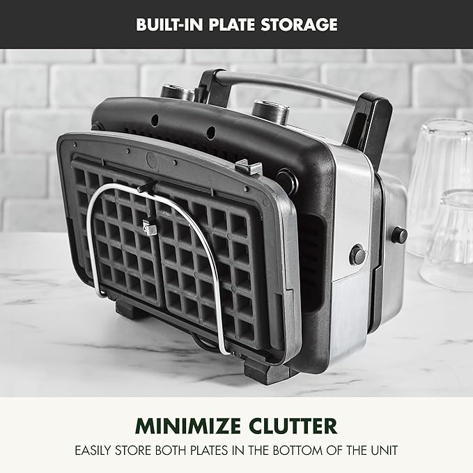 GreenPan Elite 2-Square Belgian & Classic Waffle Iron, Healthy Ceramic Nonstick - Image 7