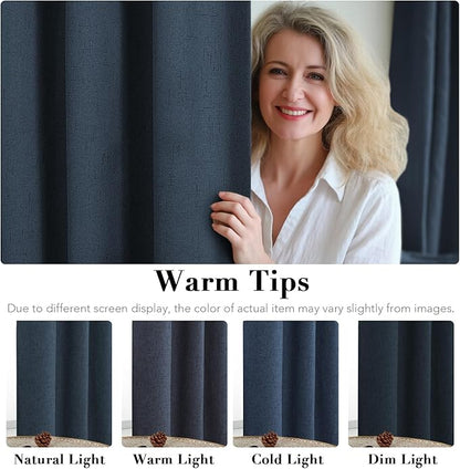H.VERSAILTEX Linen Blackout Curtains 108 Inches Long 100% Absolutely Blackout - Image 5