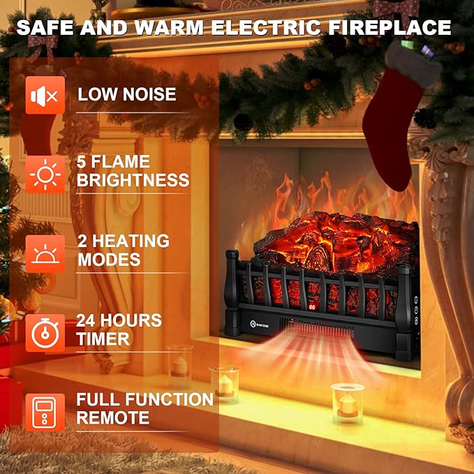 Electric Fireplace Logs Inserts Heater - Image 4