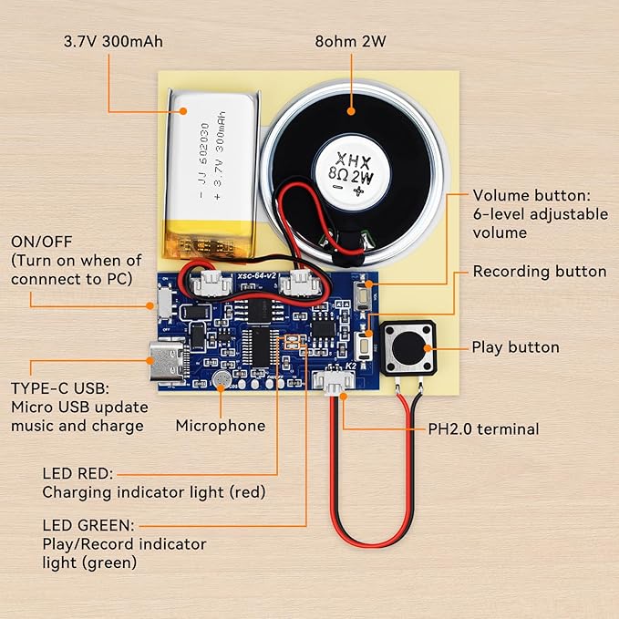 2PCS Sound Recorder Module DIY Music Voice Recording Module Chip - Image 6
