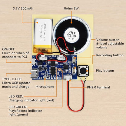 2PCS Sound Recorder Module DIY Music Voice Recording Module Chip - Image 6