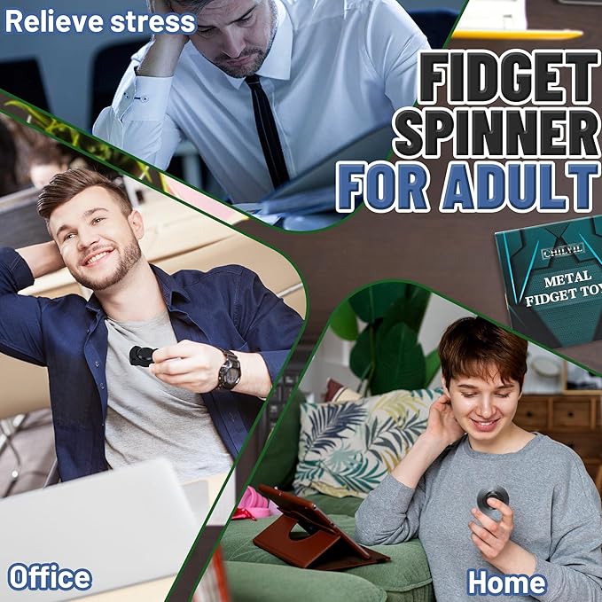 Valentines Day Gifts for Him, 3-in-1 Fidget Spinner Toy for Adult Metal Slider - Image 5