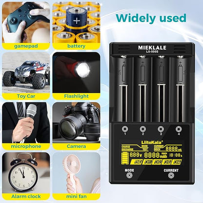 18650 Battery Charger, MIEKLALE 4-Bay Rechargeable Battery Charger - Image 7