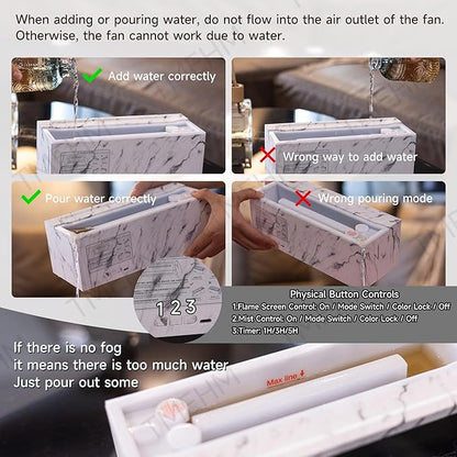 Fireplace Flame Air Diffuser Humidifier, 7 Colors Aromatherapy Essential Oil - Image 8