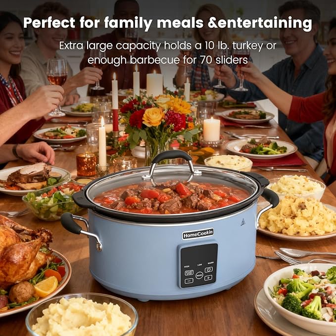 HOMECOOKIN Slow Cooker, Extra Large 10 Quart Digital Programmable Slow Cookers - Image 7