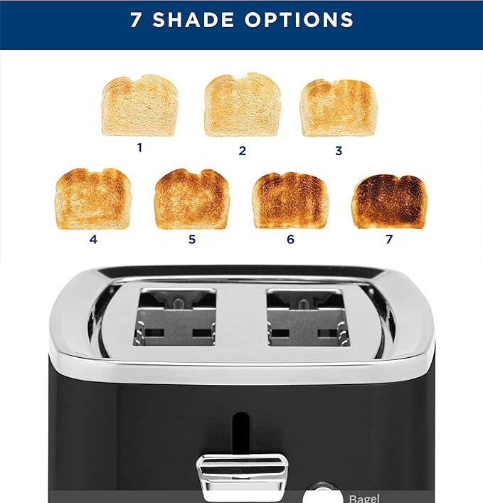 GE 2 Slice Black Stainless Steel Toaster, Extra Wide Slots - Image 4