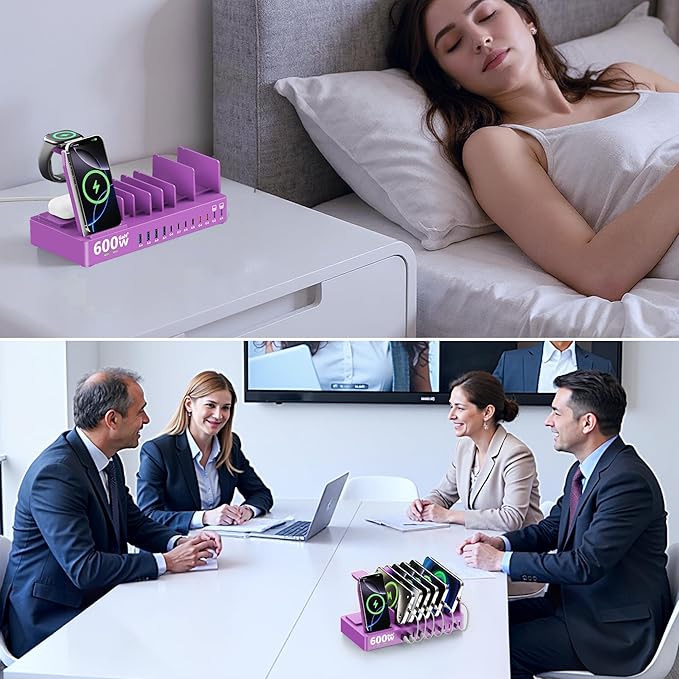 600w Charging Station for Multiple Devices, 15 in 1 Wireless Charger - Image 6