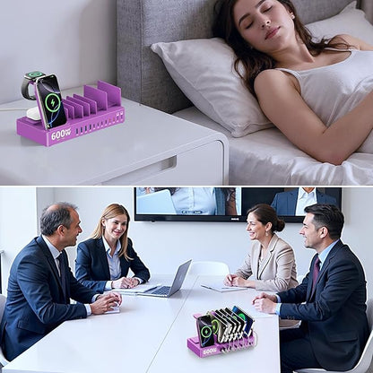 600w Charging Station for Multiple Devices, 15 in 1 Wireless Charger - Image 6
