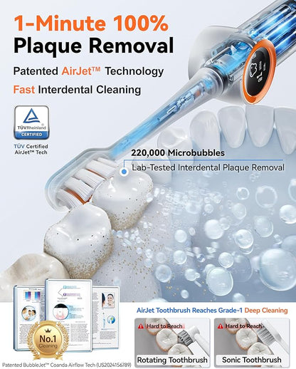 RANVOO AirJet™ Bubble Sonic Electric Toothbrush, Plaque Removal - Image 4