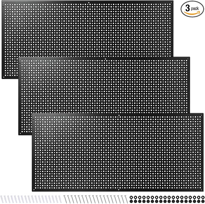 Daanxw Peg Board, 3 Pack 16-Inch X 36-Inch Heavy Duty Steel Pegboard, Heavy by Daanxw