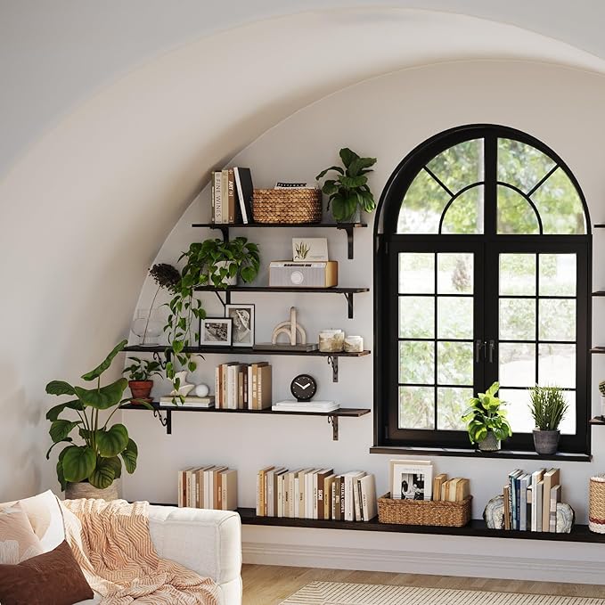 DINZI LVJ Long Wall Shelves, 23.6" Large Floating Shelves Set of 2, Farmhouse - Image 6