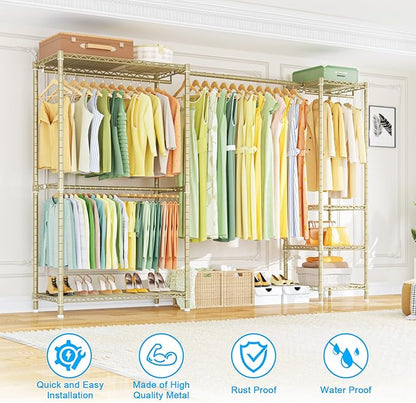 Ulif E10 Clothes Rack（With Stretchable Hanger Rod）Freestanding Clothing Racks - Image 4