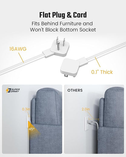 35W Fast Charging SUPERDANNY 4-Outlet 4-USB Power Strip - Image 6