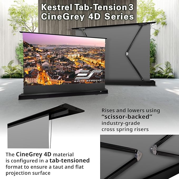 Elite Screens Kestrel Tab-Tension Pro CineGrey 4D, 16:9 Aspect Ratio, ISF - Image 7