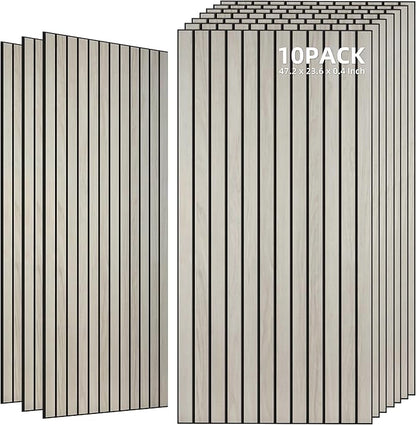 TO-TH Wood-Look Acoustic Wall Panels, 10 Pack 47.2” x 23.6” Sound Panels by TO-TH