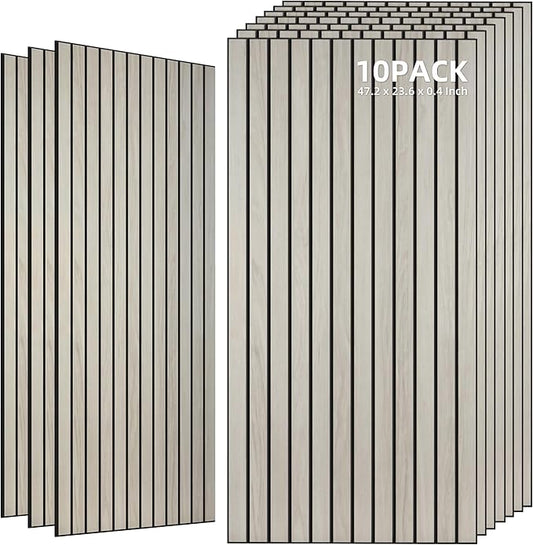 TO-TH Wood-Look Acoustic Wall Panels, 10 Pack 47.2” x 23.6” Sound Panels by TO-TH