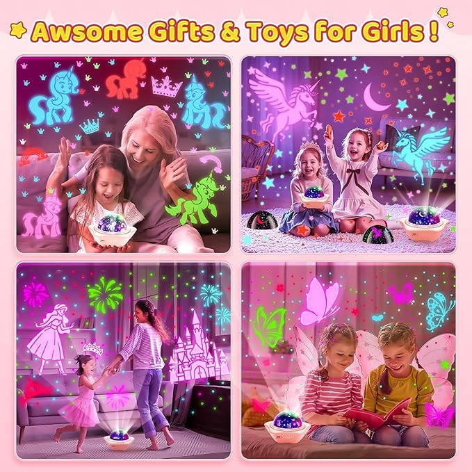 Onefire Girls Toys for Girl Gifts, 6 Films Light Projector Unicorn Toys for - Image 6
