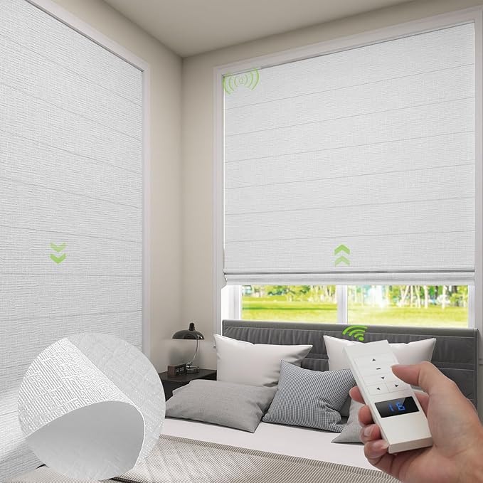 ZSTARR Smart Roman Shades Rechargeable Motorized Blinds by ZSTARR