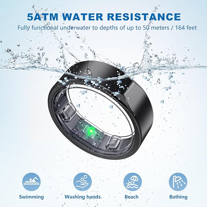 SEEKZERO Smart Ring for Women Men, Titanium Fitness Ring - Image 8