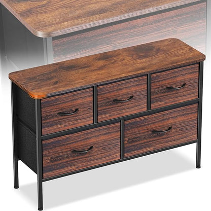 Curved Profile Dresser for Bedroom, Chest of Drawers, 5 Storage Drawers by Sonharlar