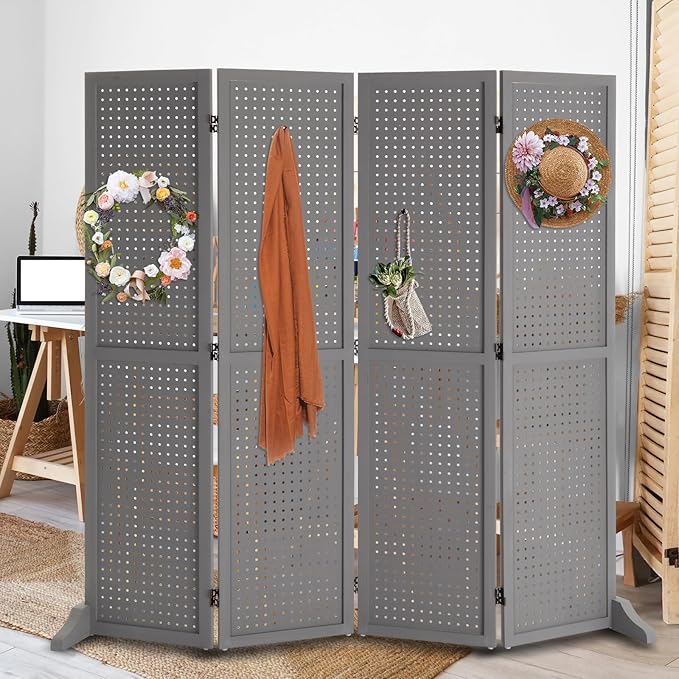 Bonnlo 4 Panel Pegboard Freestanding, 5 FT Portable Display Board Organizer - Image 7