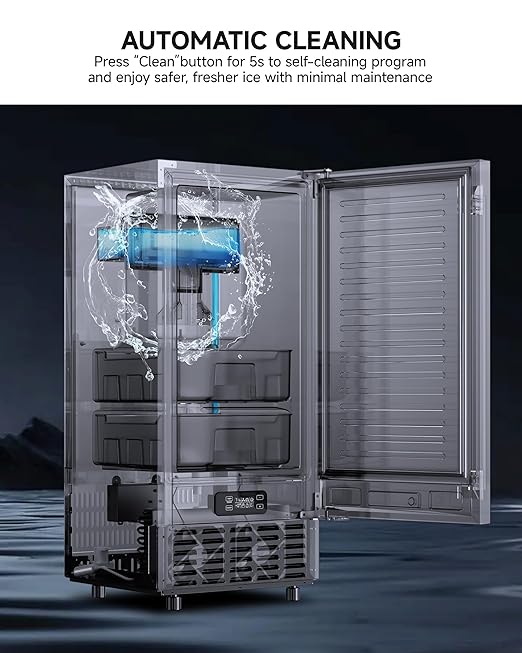 EUHOMY Under Counter Nugget Ice Maker, 49 lbs/Day Built-in or Freestanding Ice - Image 6