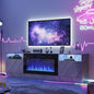 Fireplace TV Stand with Two Hinged Doors by Breezestival