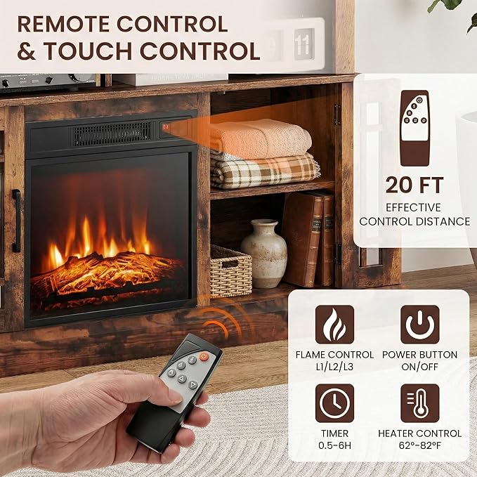 SIMOE Fireplace TV Stand for 55 TV, 48 Inch Stand - Image 5