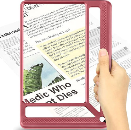5X Full Page Magnifying Glass for Reading, Lightweight Rectangular Magnifier by AKKYCVS