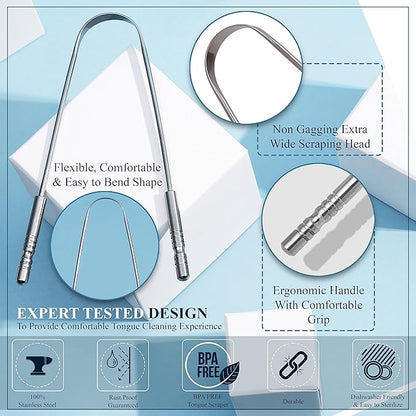 MasterMedi Tongue Scraper with Case Easy to Use Tongue Scraper - Image 3