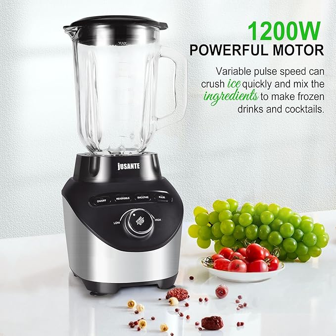 Professional Blender with 1200 Watts and 64 oz Glass Jar Kitchen Countertop - Image 5