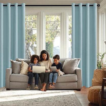JIUZHEN Light Blue Blackout Curtains - Image 3