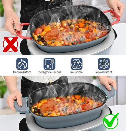 For Ninja Crockpot Slow Cooker Silicone Pot Handle Cover, - Image 4