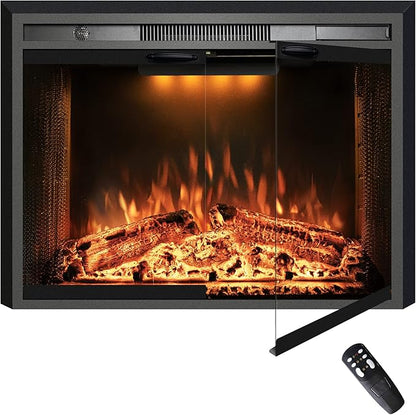 36 Inches Electric Fireplace Insert, 750W/1500W Fireplace Heater by Velaychimney