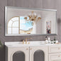 Amorho 72 X36 Inch Bathroom Mirror Silver, Thick Metal Framed Wall Mirrors by Amorho