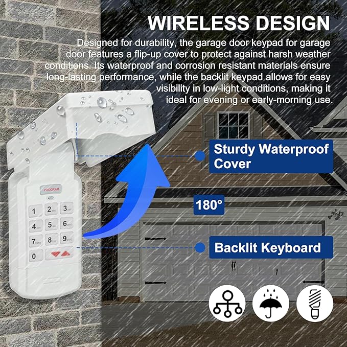 for Genie Garage Door Opener keypad & Remote Replacement, Wireless Keypad - Image 3