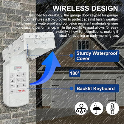 for Genie Garage Door Opener keypad & Remote Replacement, Wireless Keypad - Image 3