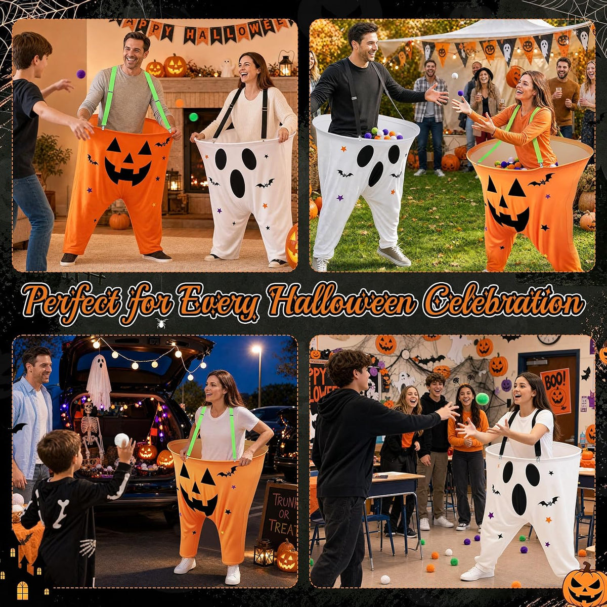 Halloween Party Games, Pumpkin vs Ghost Catch Toss Game for Adults