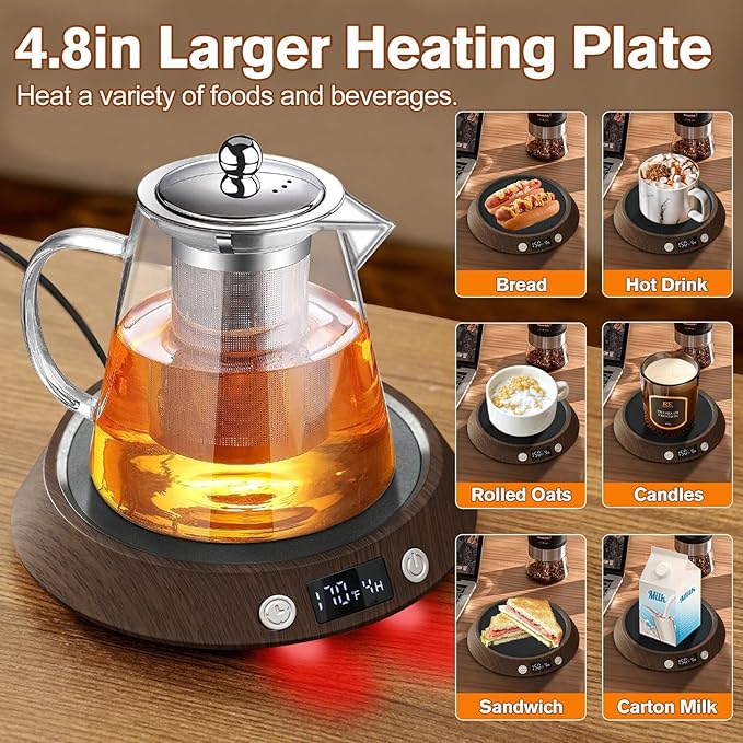 Kepwam Coffee Mug Warmer – 55W Fast Heating Coffee Warmer, 3 Temperature - Image 6